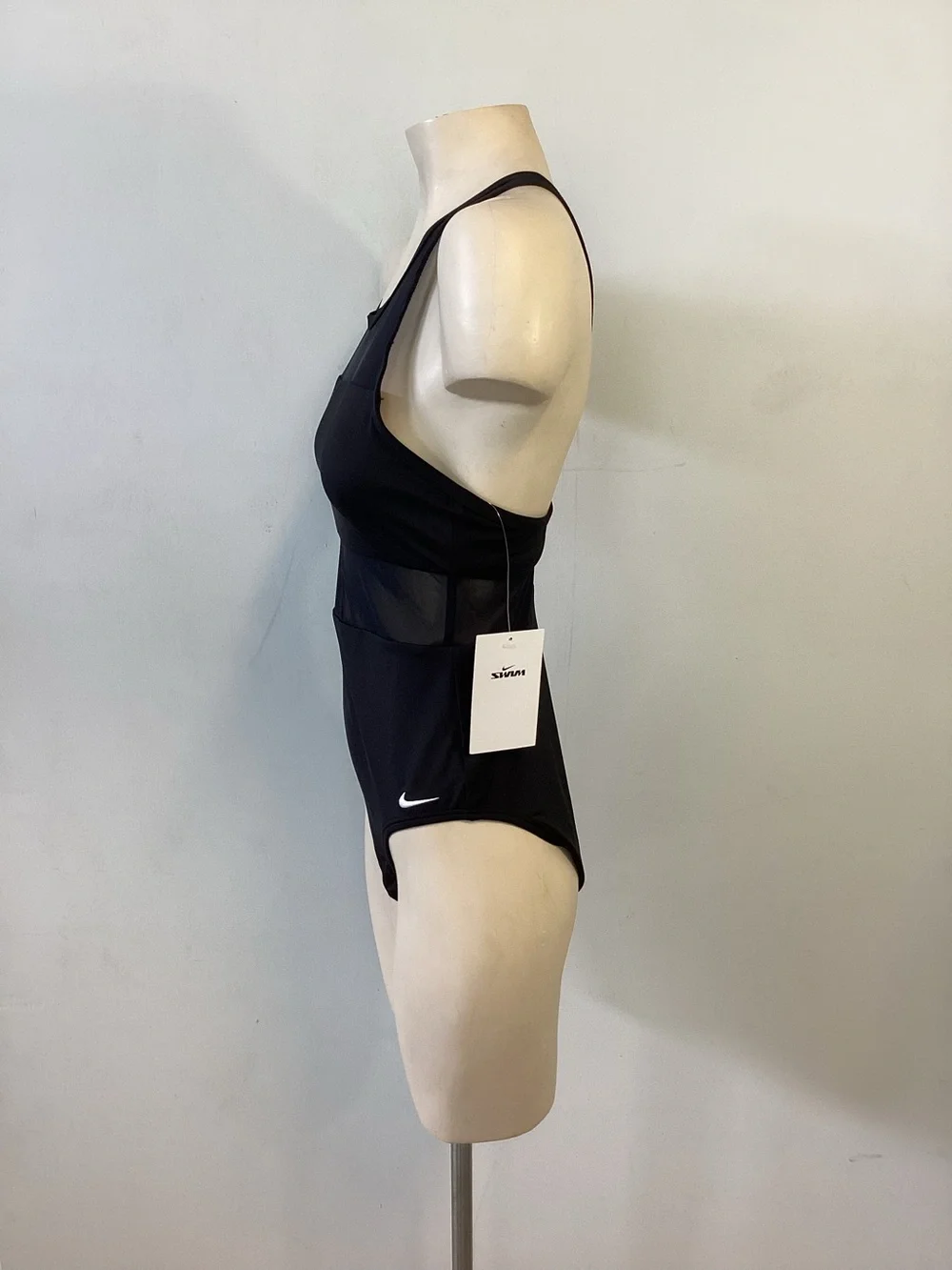 Nike Black Mesh-Panel Women's One-Piece Swimsuit